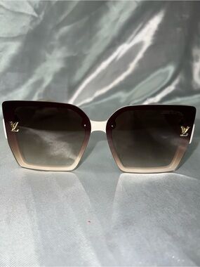 New Inspired Gradient Brown to Cream Square Sunglasses